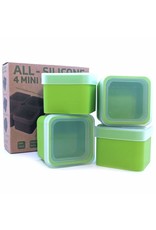 All Silicone 4 Mini Containers Green