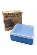 All Silicone Lunch Box Three Compartment Blue