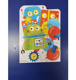 Robots Tri-Fold Birthday Card