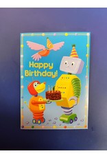 Robot Dog Offers Cake Birthday Card