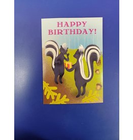 Skunks With Presents Birthday Card