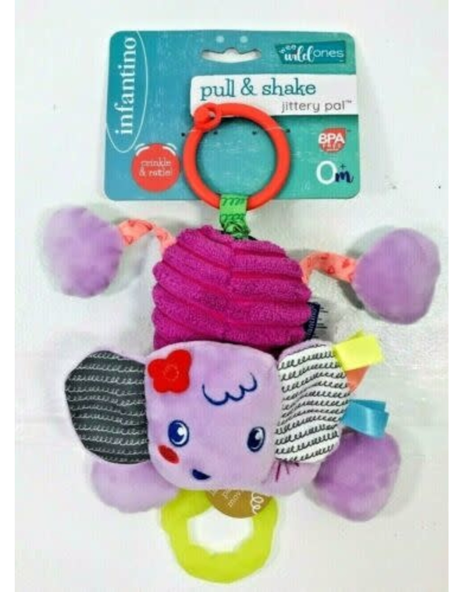 Pull & Shake  Jittery Pal - Purple Elephant
