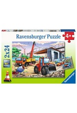 Construction and Cars 2 Puzzles 24 pc Each