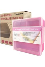 All Silicone Lunch Box 3 Compartment Pink