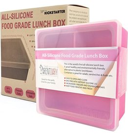 All Silicone Lunch Box 3 Compartment Pink