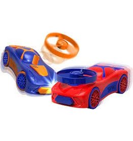 Spinz Pull Back Race Car Set Red Blue VS Blue Yellow