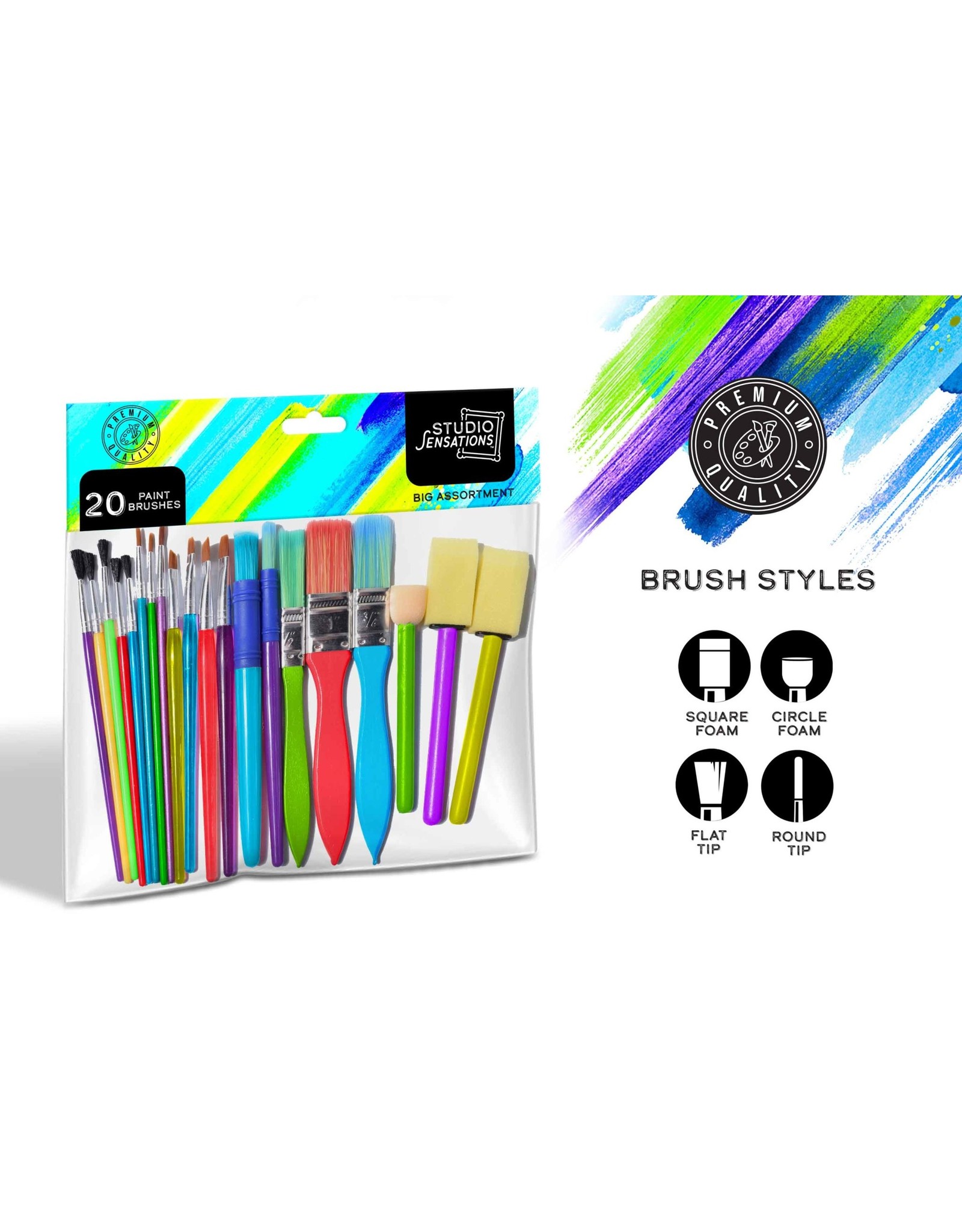 anker 20pc Assorted Paint Brush Set