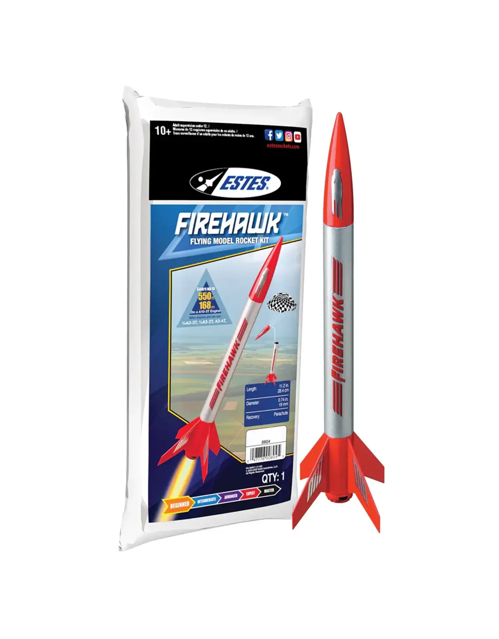 Estes Firehawk, E2X Mini Engine Model Rocket Kit