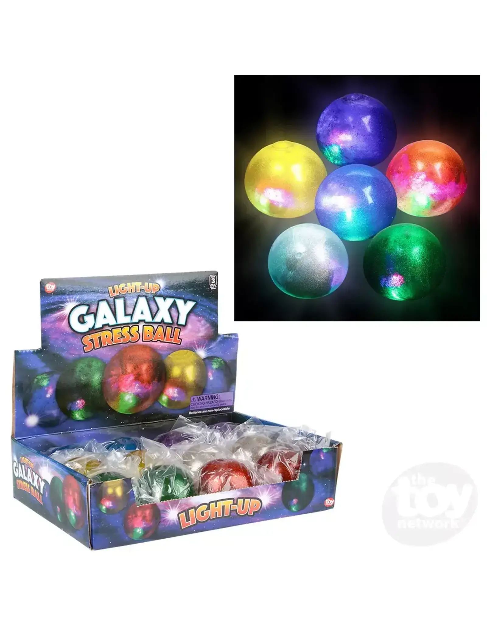 2.5" Light-Up Galaxy Squeeze Ball