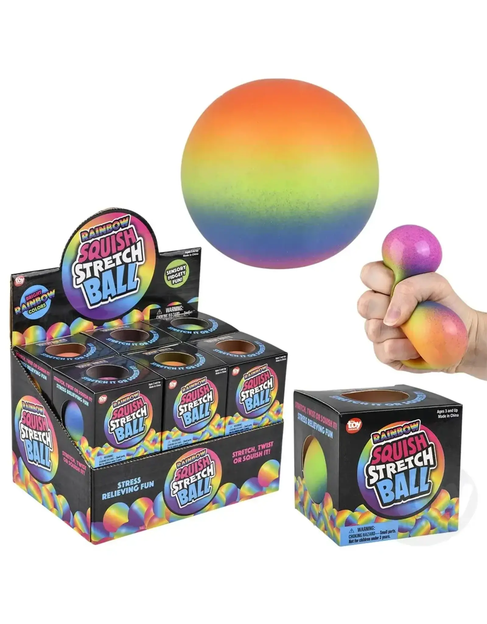 2.5" Squish & Stretch Rainbow Ball