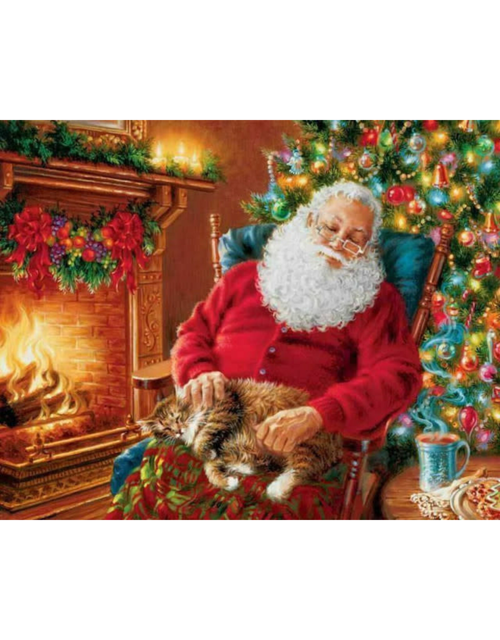 Santa's Cat Nap 1000 Piece Jigsaw Puzzle