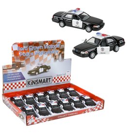 5' Diecast Pull Back Crown Victoria Police Car