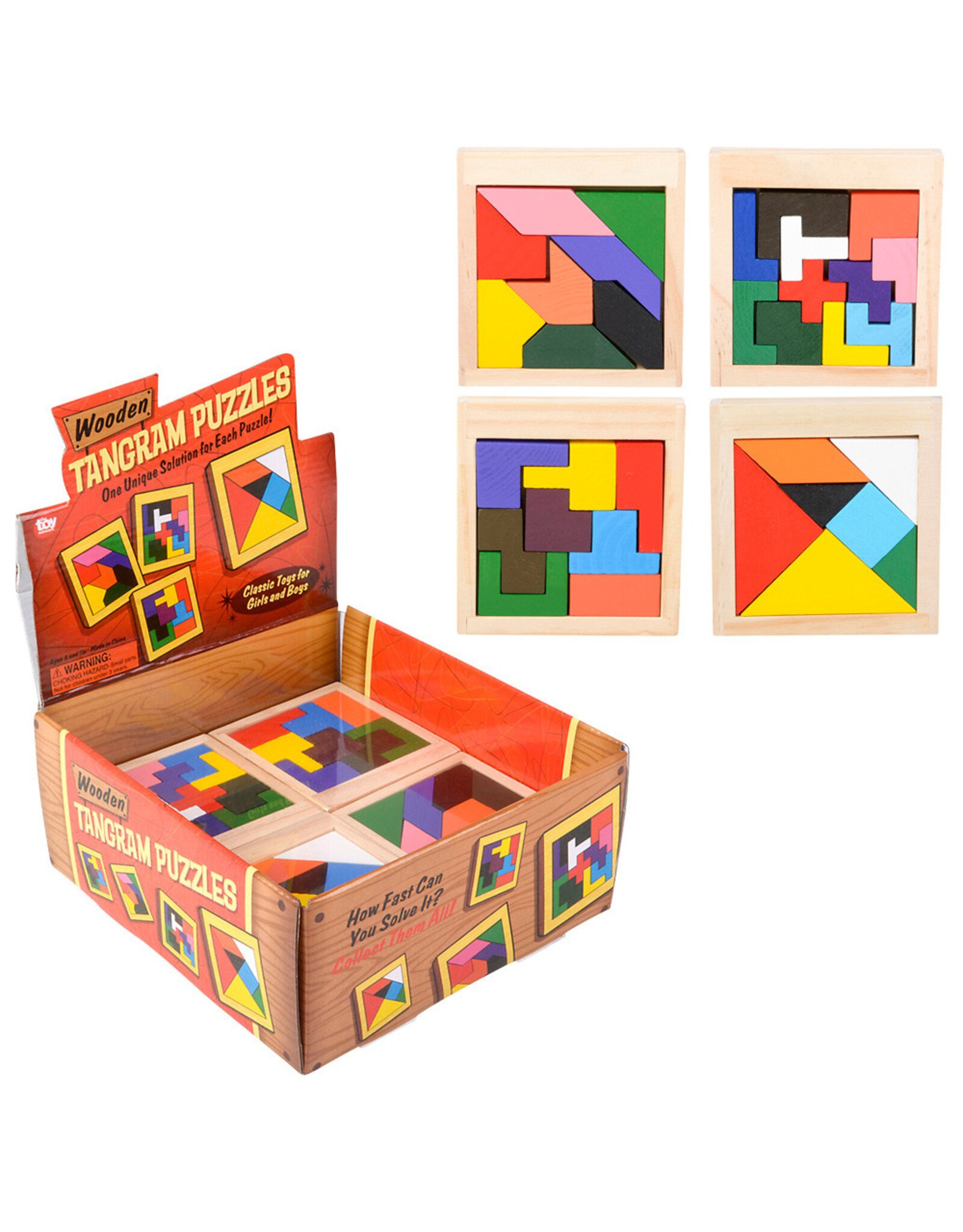 4" Wooden Tangram Puzzles