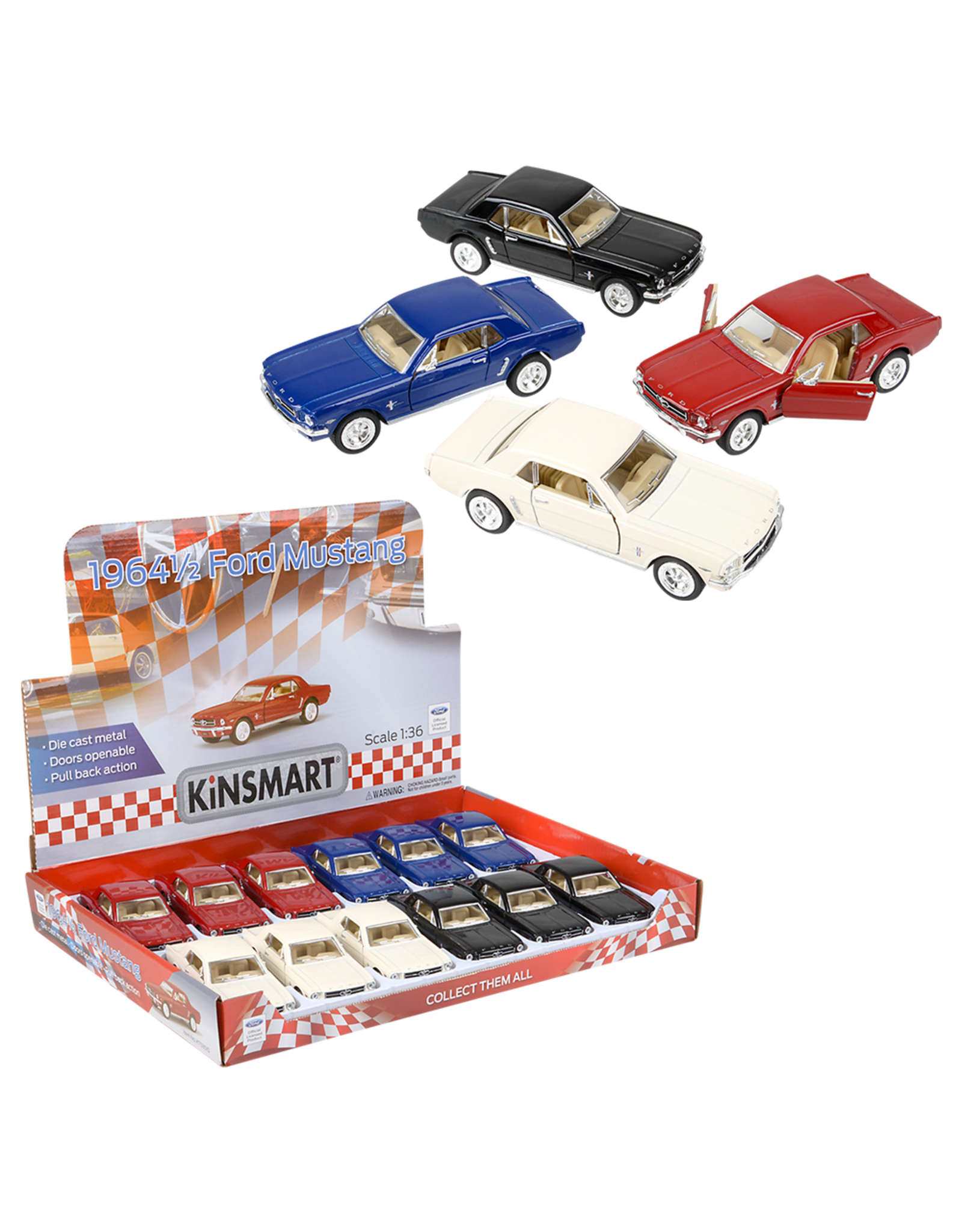 5" Diecast Pull Back 1964 Mustang