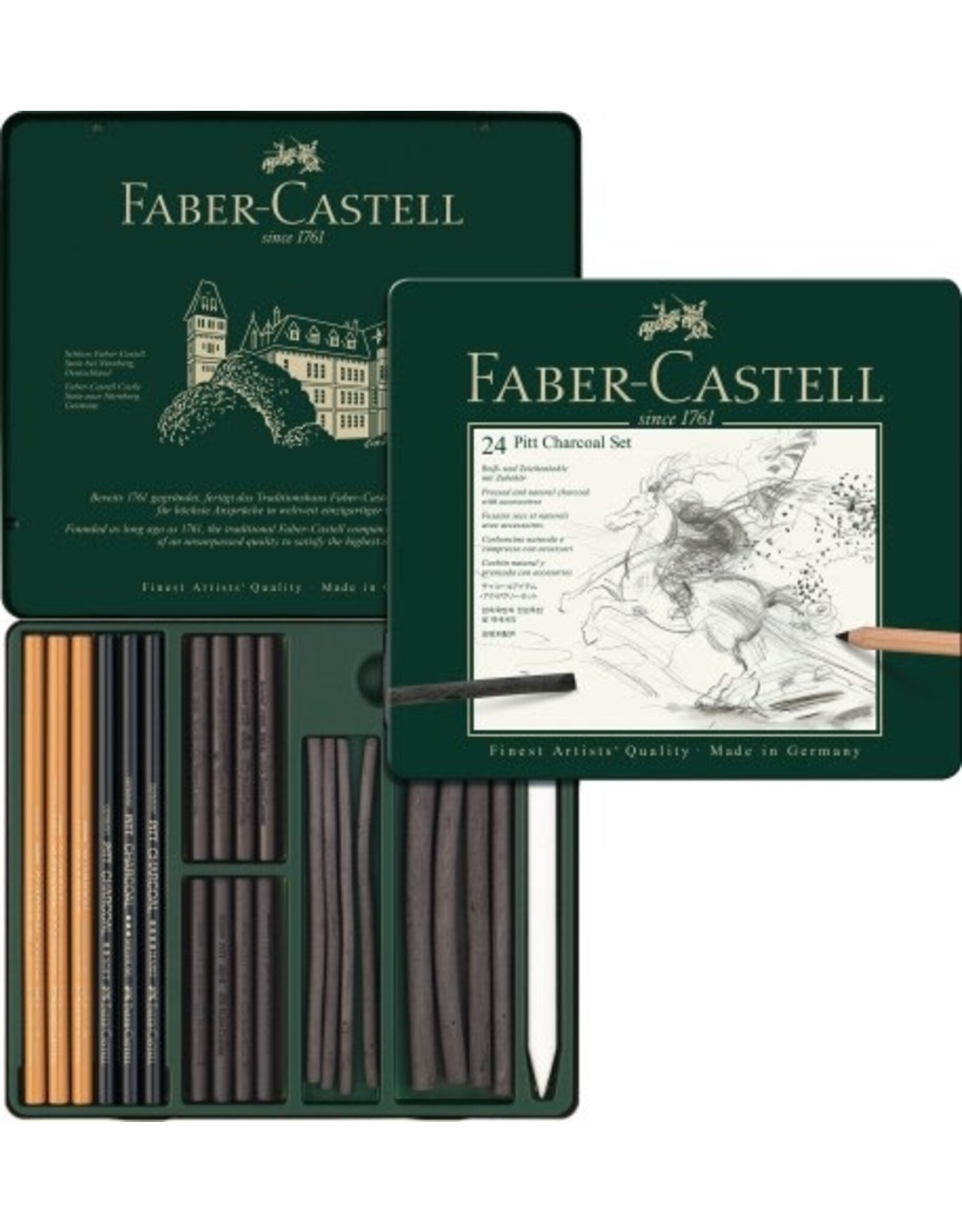 Faber-Castell 24ct Pitt Charcoal Set Tin