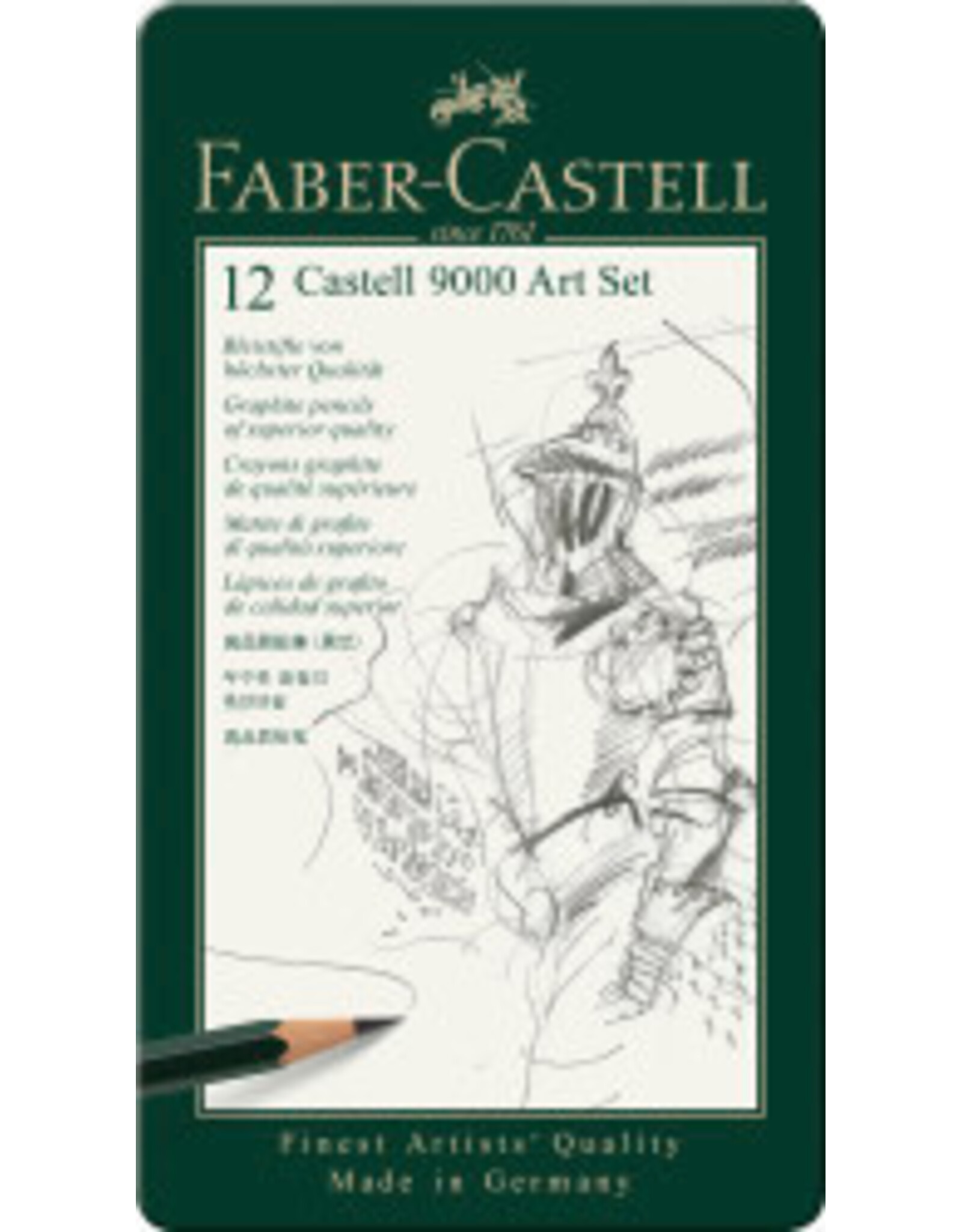 Faber-Castell Castell 9000 Graphite Pencils Metal Tin -12ct