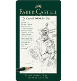 Faber-Castell Castell 9000 Graphite Pencils Metal Tin -12ct
