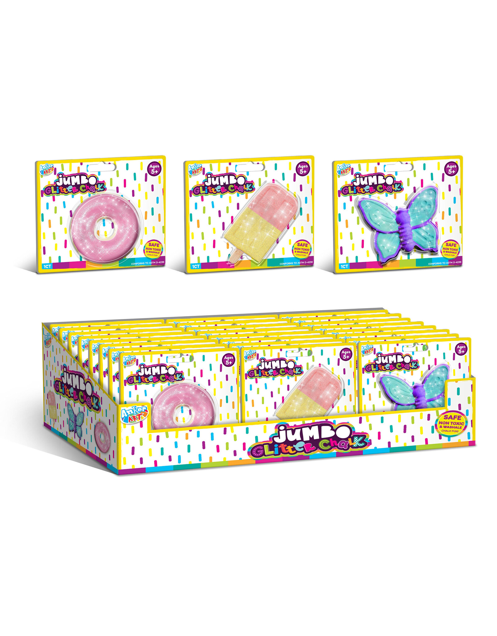 anker Jumbo Shaped Glitter Chalk