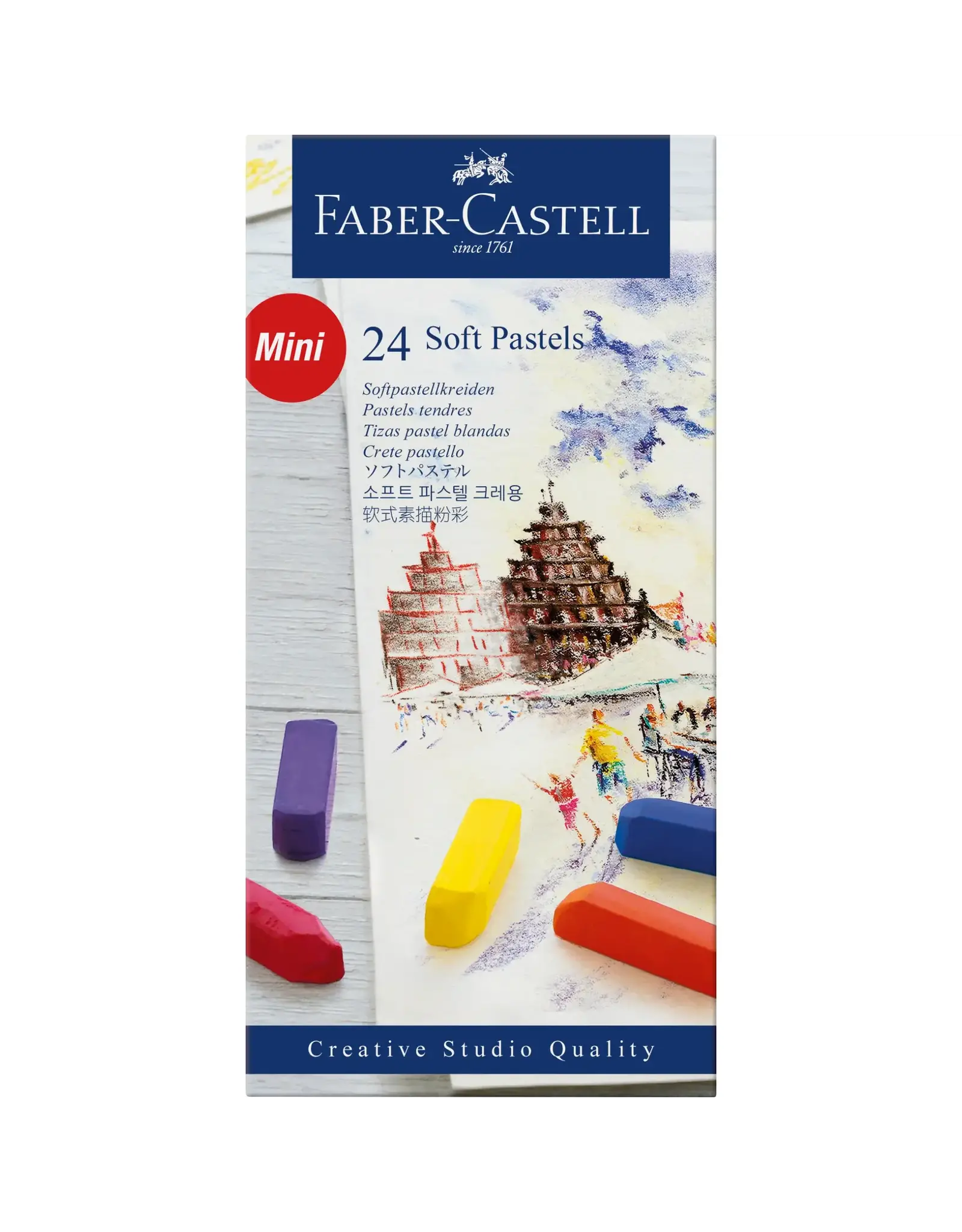 Faber-Castell Soft Pastel Crayon Cardboard box - 24ct (half length)