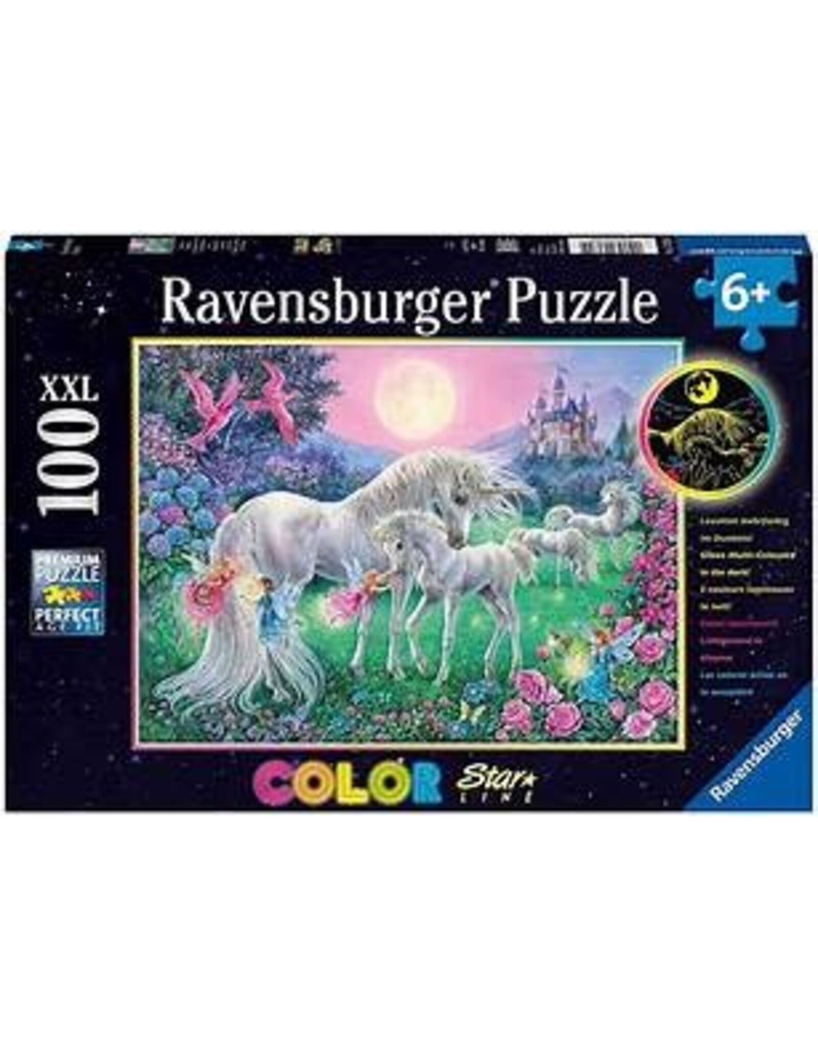 Unicorns in the Moonlight 100 Pc Puzzle (glow)
