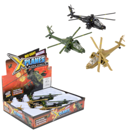 8"Diecast Pullback Apache Helicopter