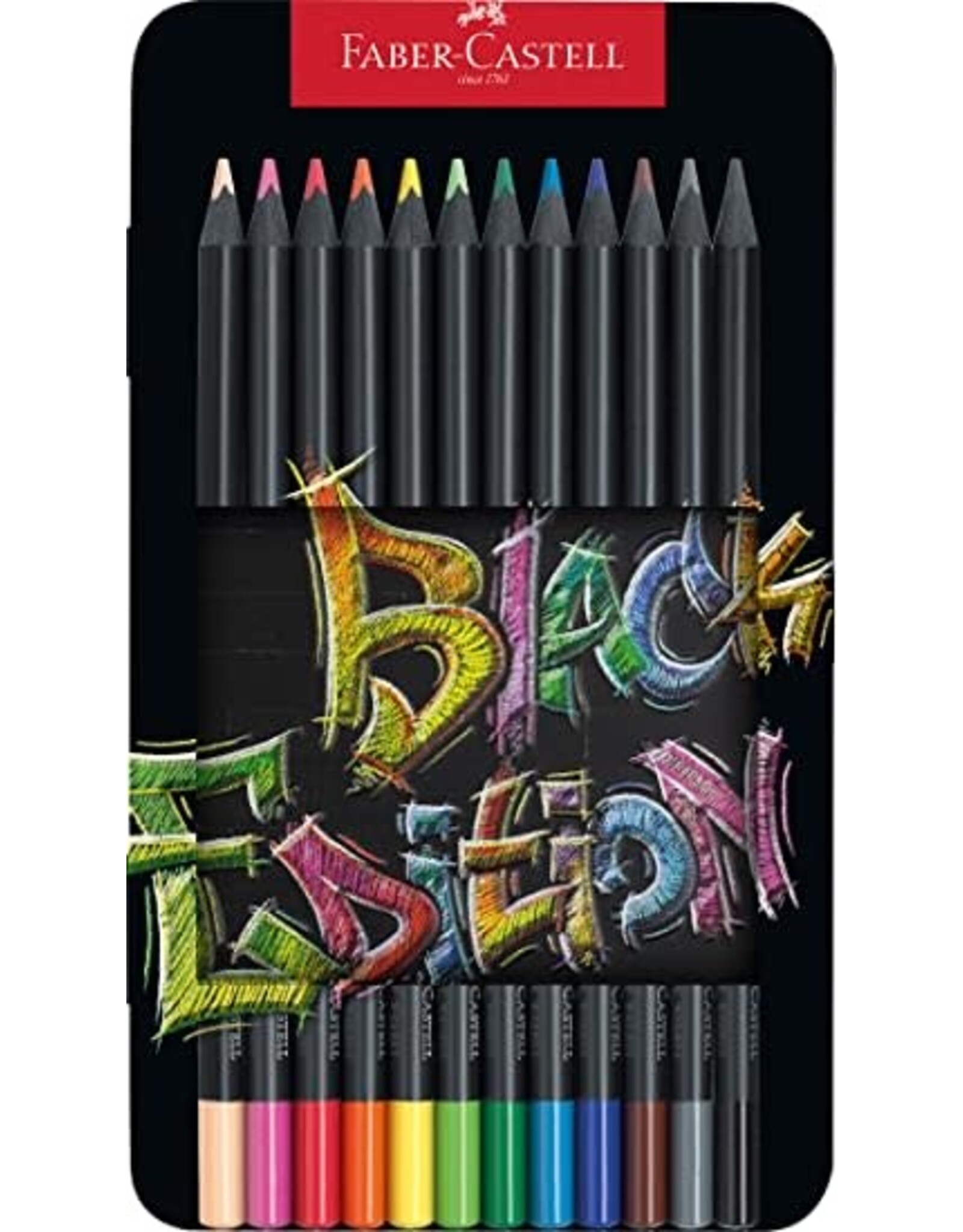 Faber-Castell Black Edition Colored Pencils 12ct Tin