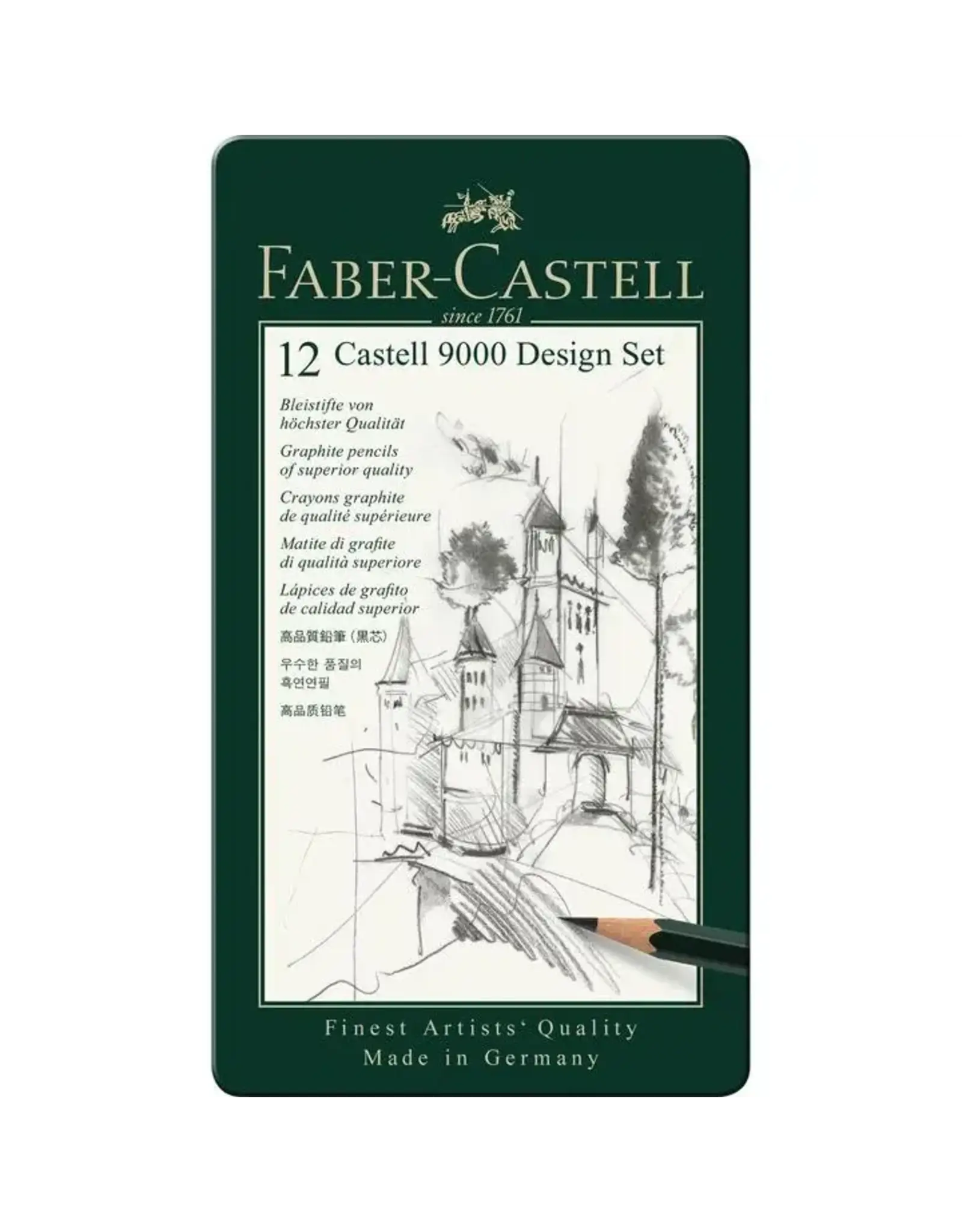 Castell 9000 Graphite Pencils Metal Tin 12 ct