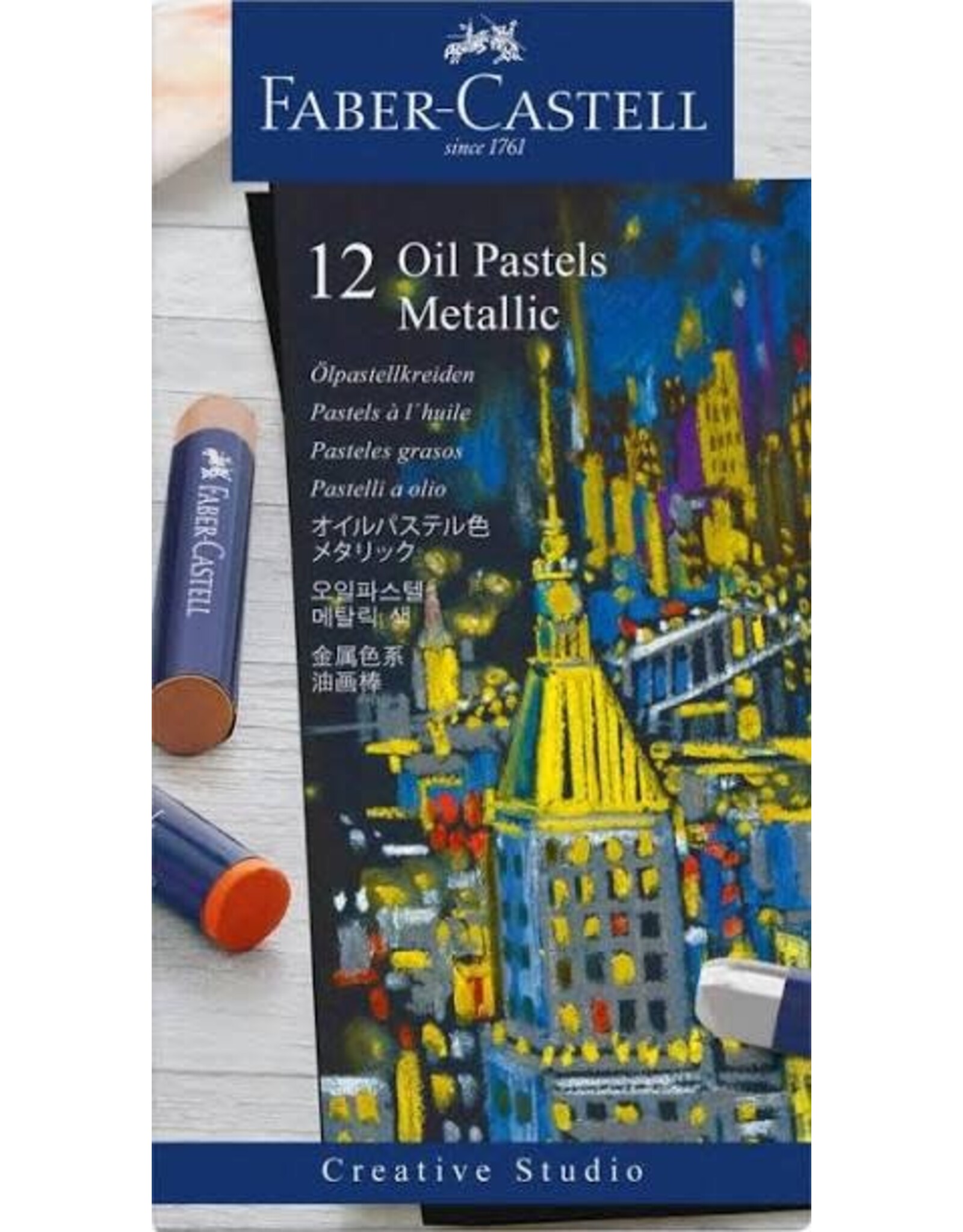 Oil Pastel Crayon Cardboard Box of 12 Metallic