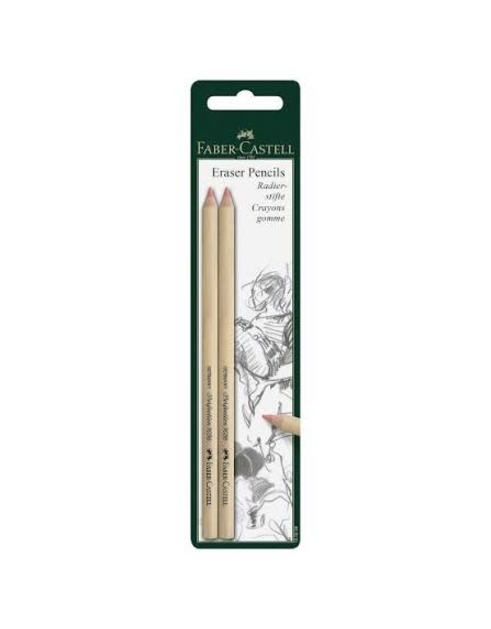 Faber-Castell Blistercard 2 ct Eraser Pencils