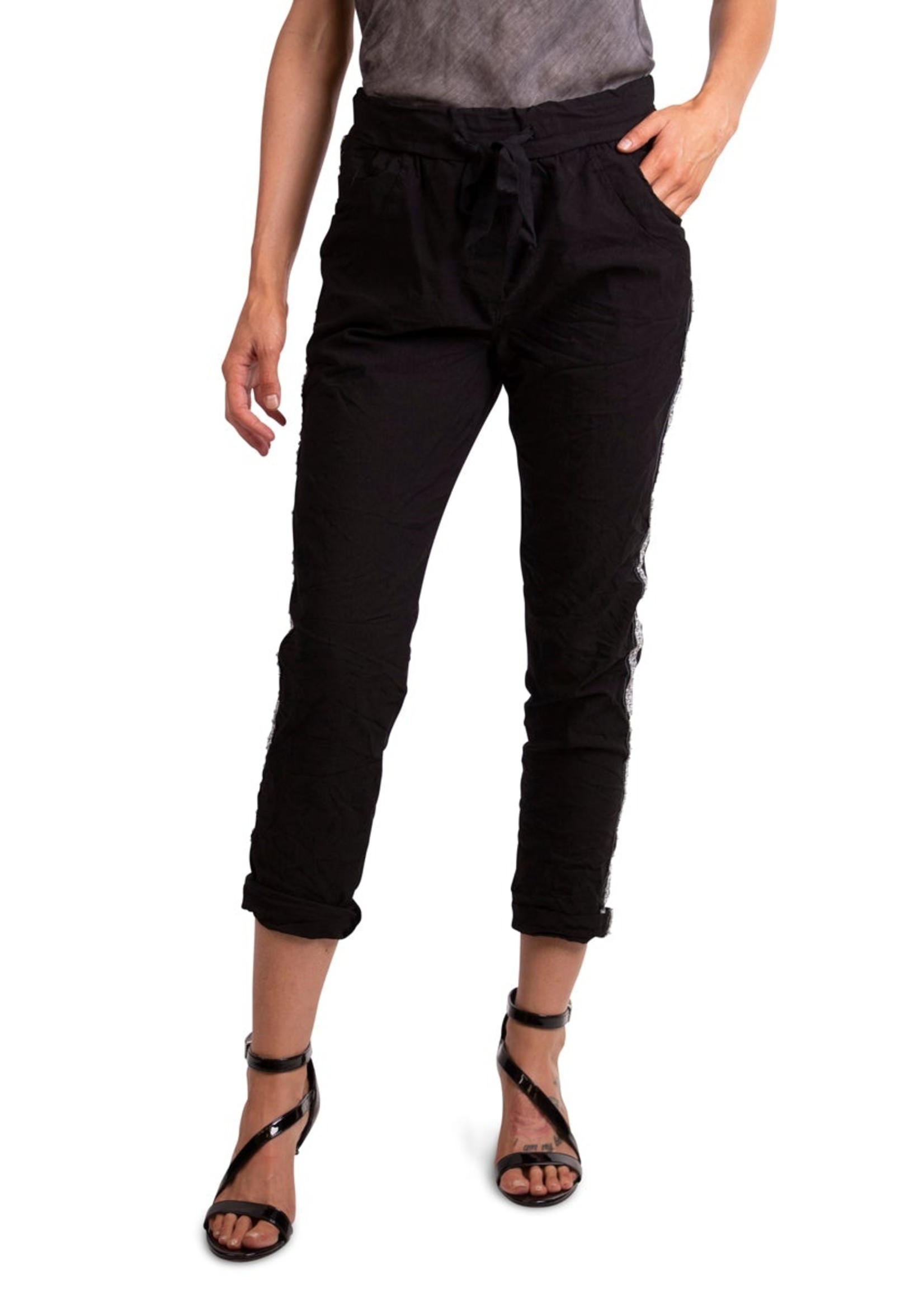 Gigi Moda Gigi Moda Cropped Pant Tie @ Waist