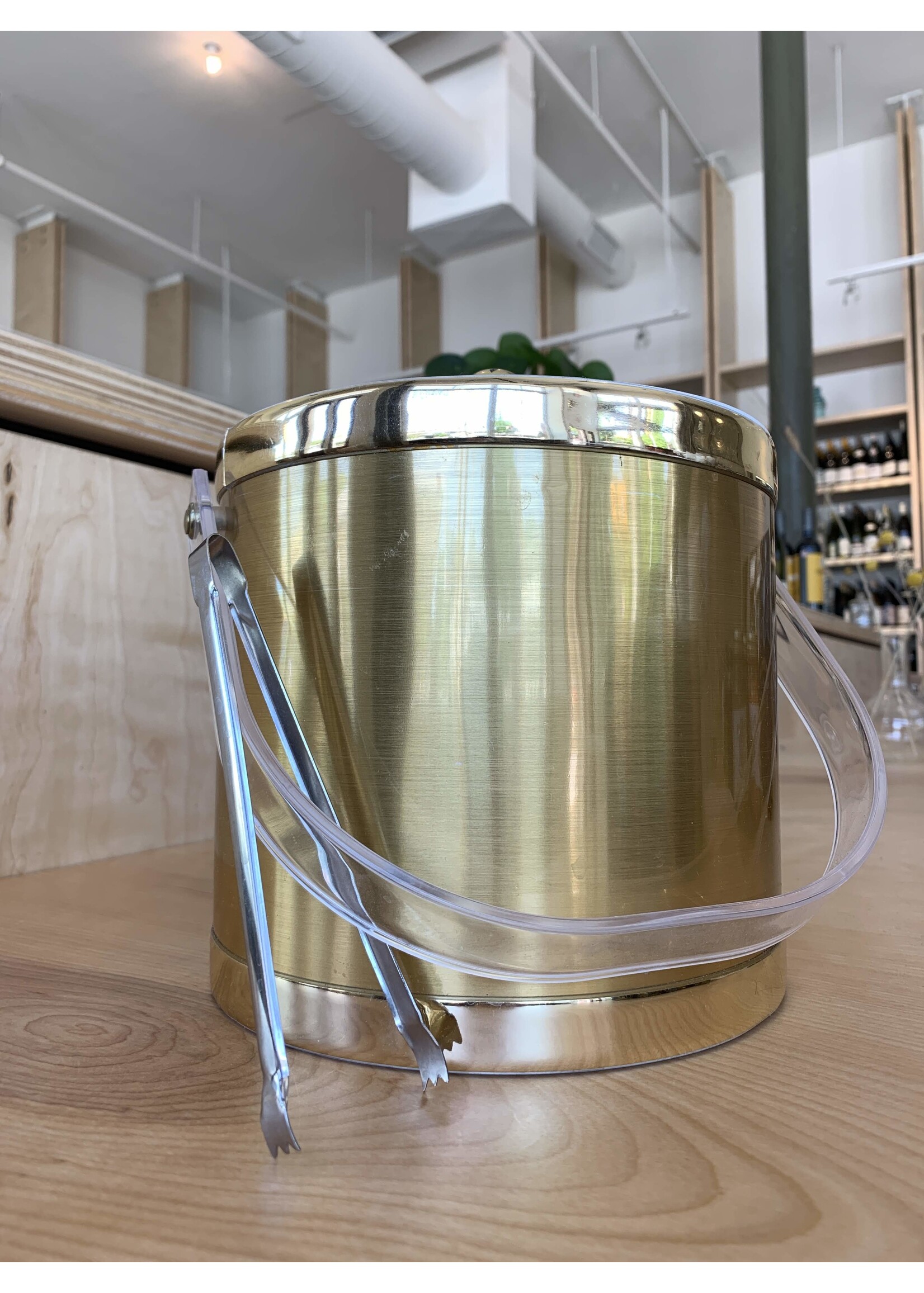 ATLVNTG Vintage Gold Hollywood Regency Insulated Ice Bucket