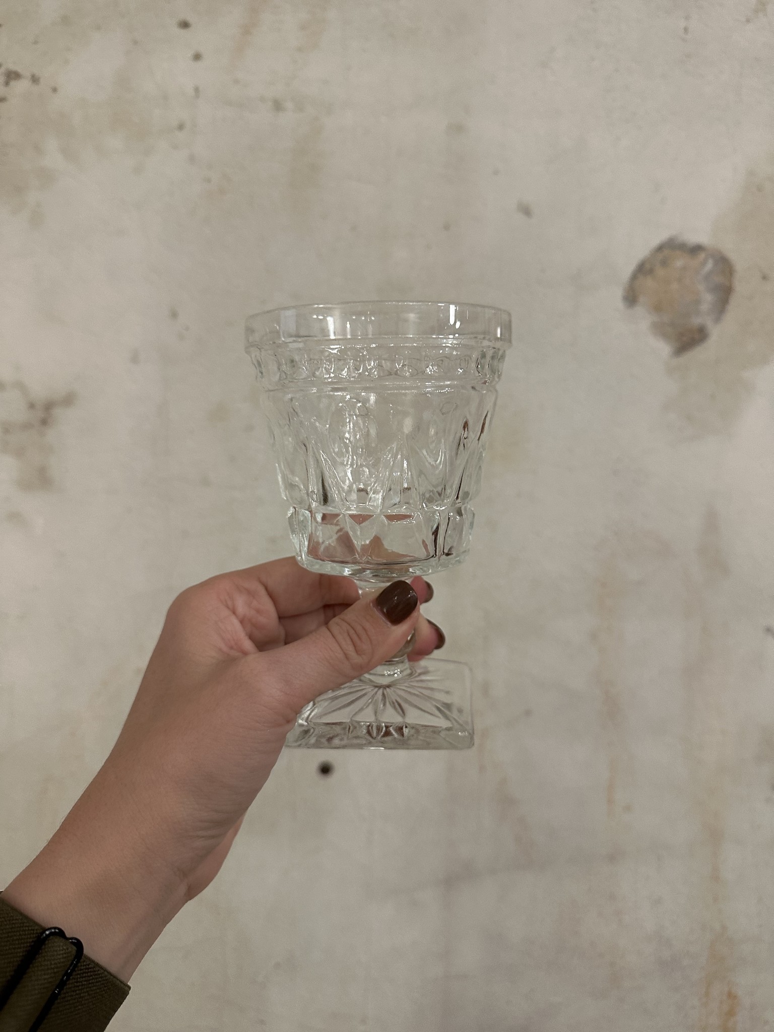 ATLVNTG Vintage Indiana Glass Clear Park Lane Cordials - Set of 2