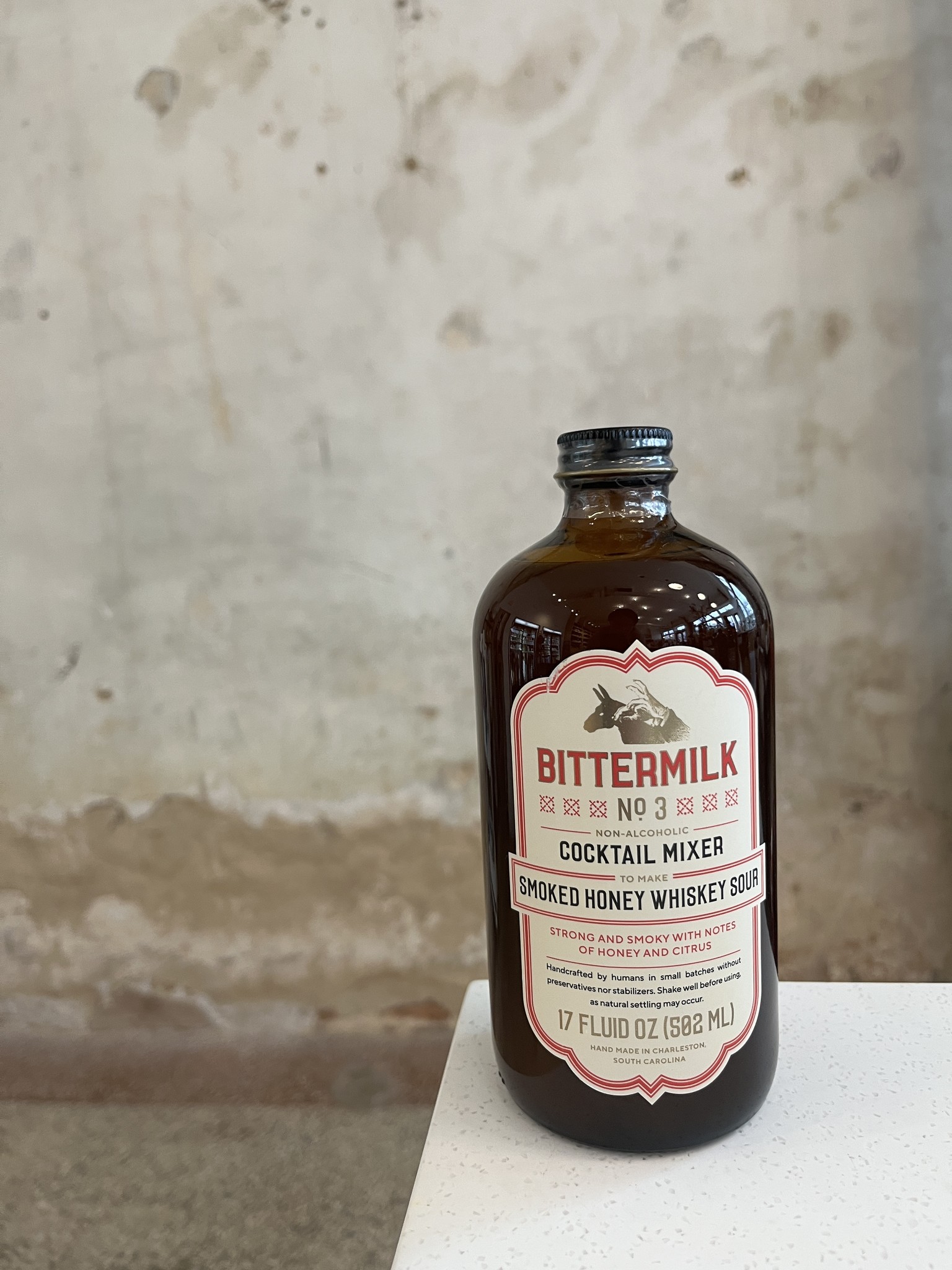 Bittermilk No.3 Smoked Honey Whiskey Sour Cocktail Mixer - 17 fl oz bottle