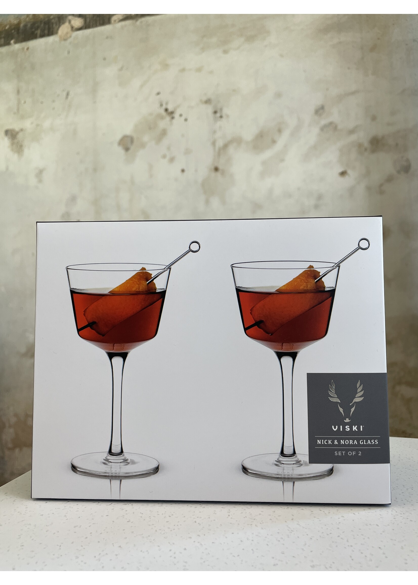 Viski Viski Angled Crystal Nick & Nora Glasses (Set of 2)