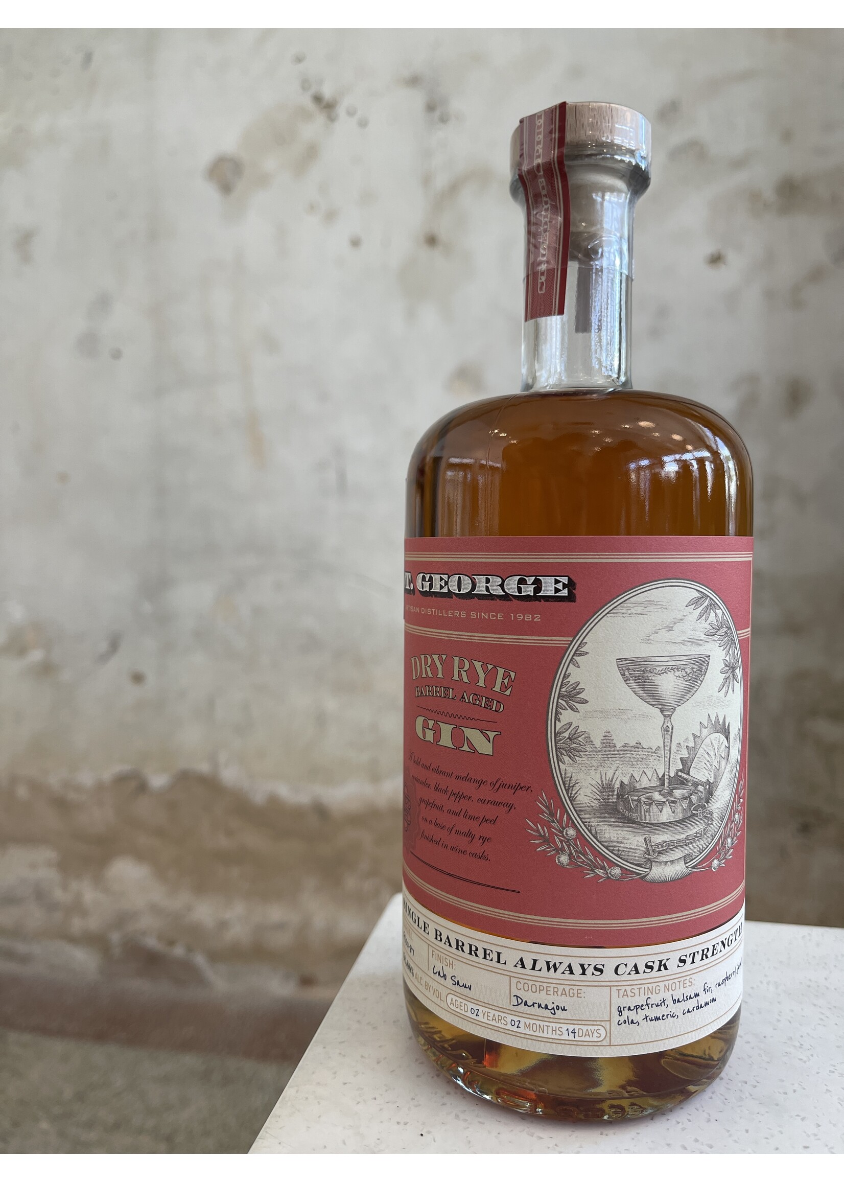 St. George St. George Dry Rye Reposado Gin Single Cask Cabernet Finish **Elemental Spirits Co. Exclusive**