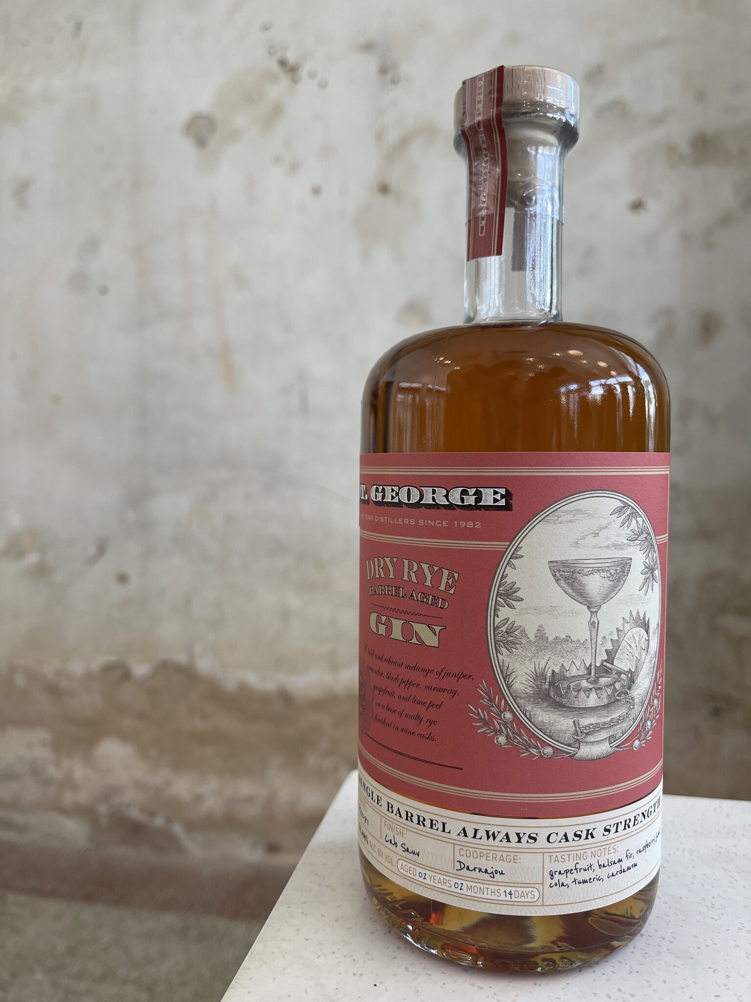 St. George St. George Dry Rye Reposado Gin Single Cask Cabernet Finish **Elemental Spirits Co. Exclusive**