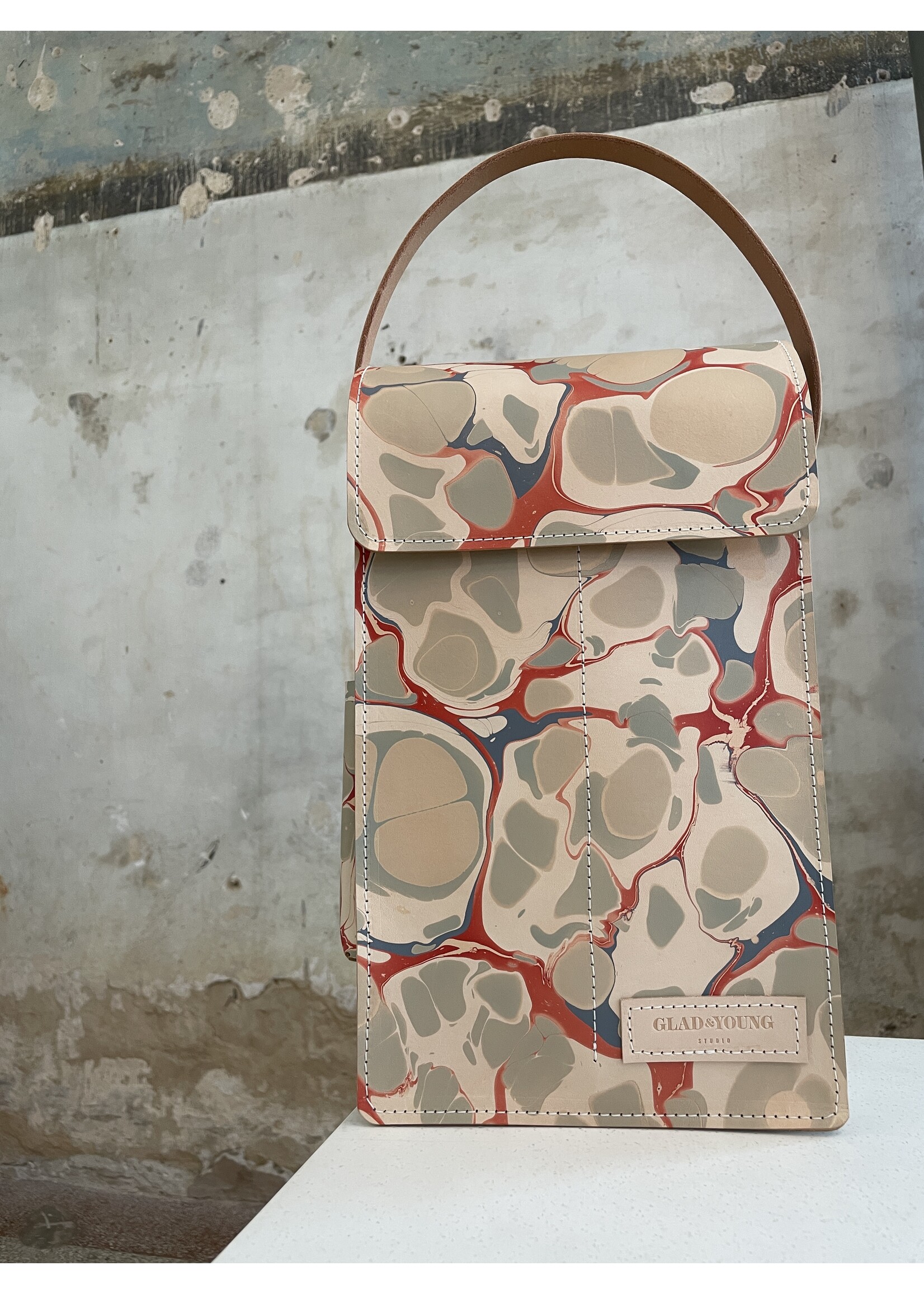 Glad & Young Handmade Leather Double Wine Tote