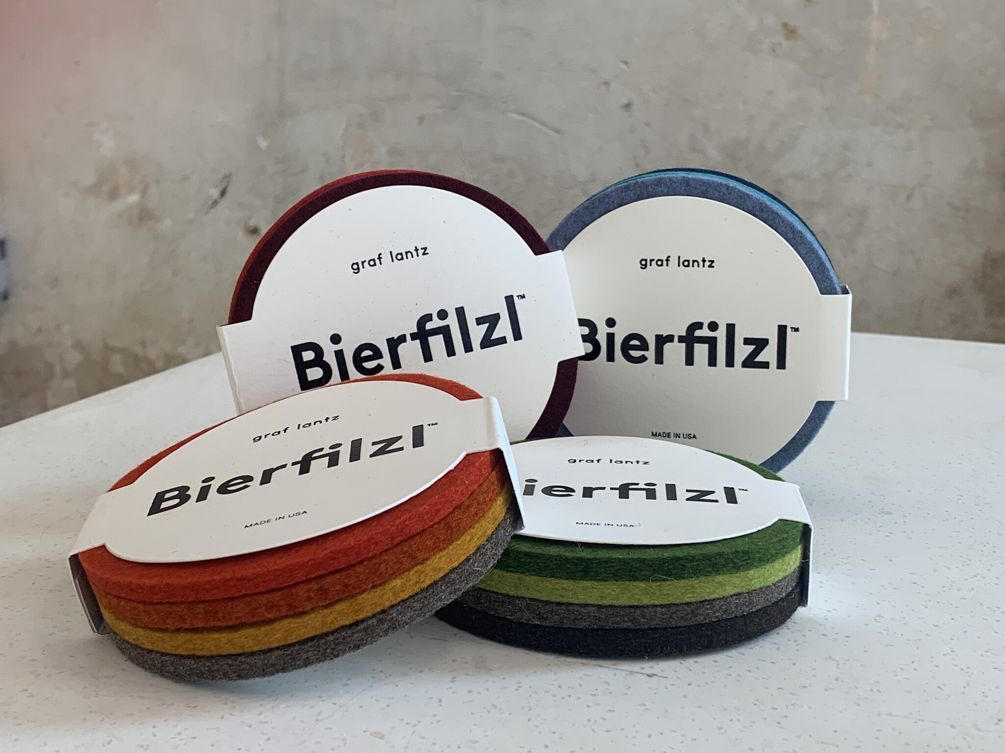 Graf Lantz Graf Lantz Bierfilzl Merino Felt Round Coaster *Set of 4*