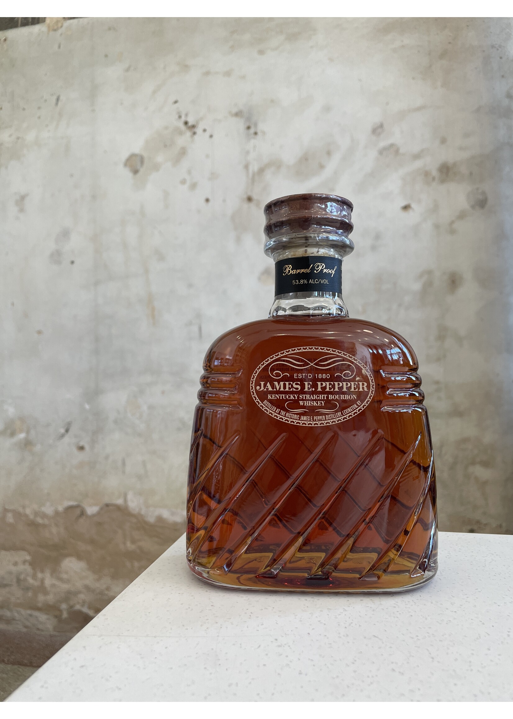 James E Pepper Barrel Proof Straight Bourbon Decanter