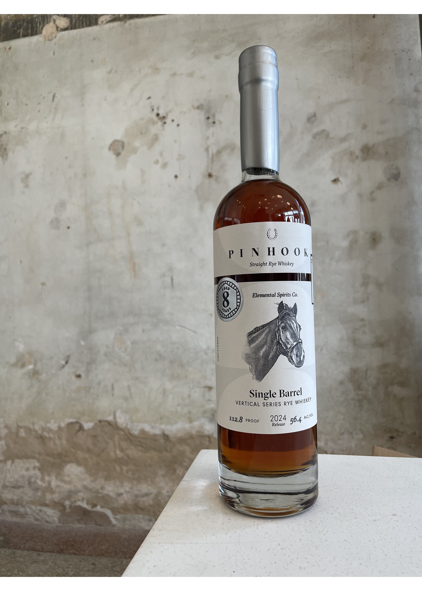 Pinhook Pinhook True Single Barrel 8yr Straight Rye 112.8 proof **Elemental Spirits Co. Exclusive**