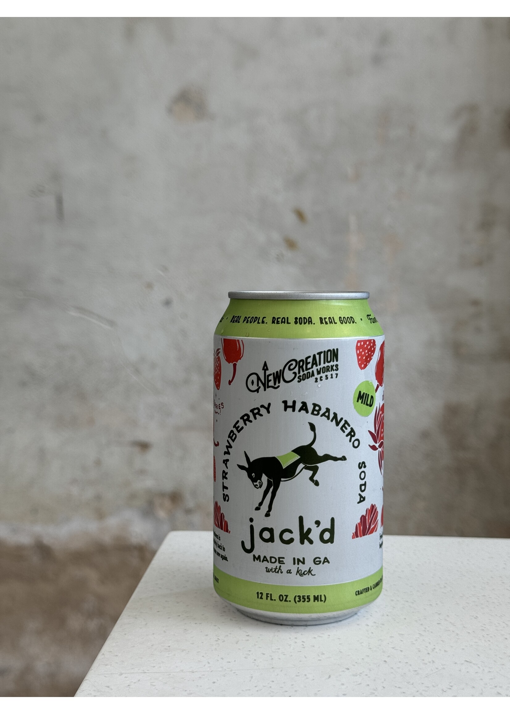 New Creation Jack'd Strawberry Habanero Soda 12 oz.