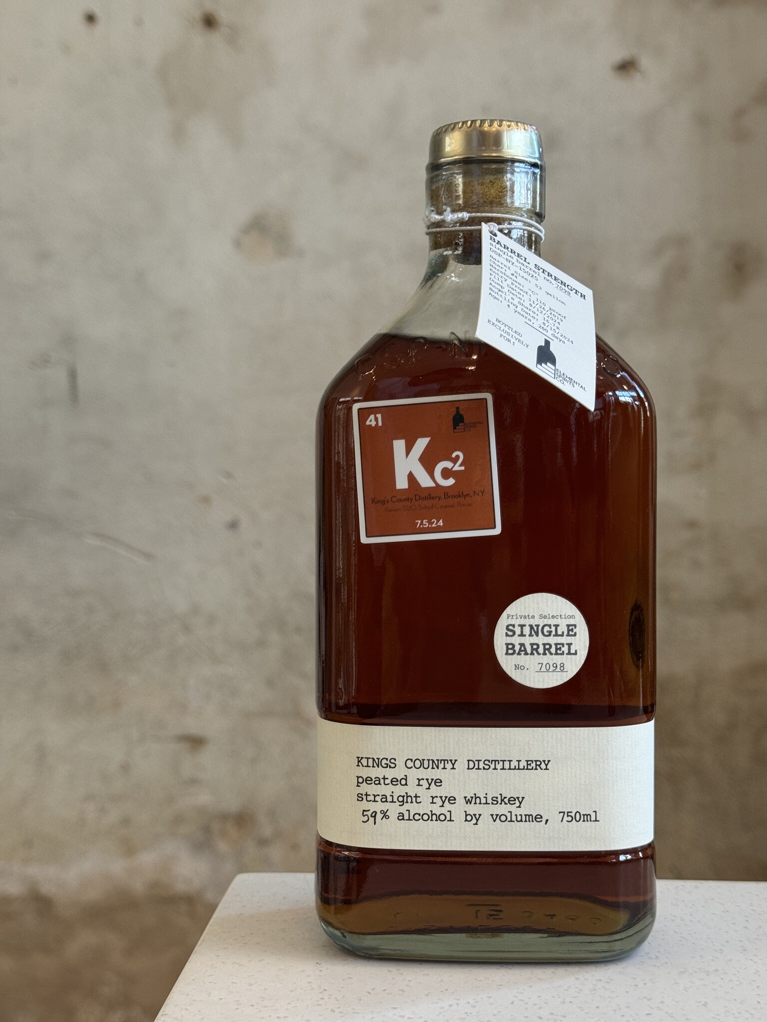 Pechter's Rye King's County Peated Rye Single Barrel **Elemental Spirits Co ...