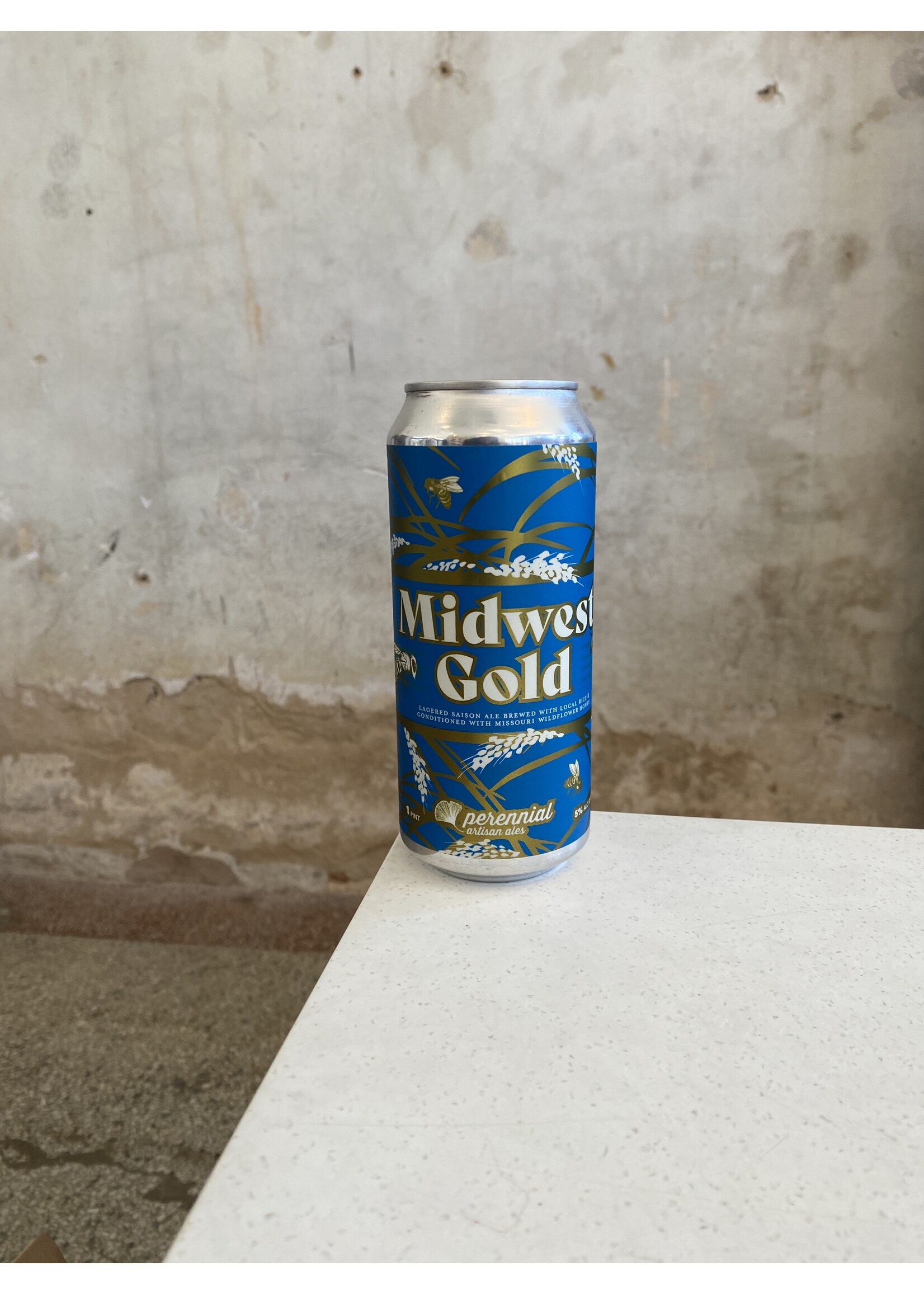 Perennial Midwest Gold Saison Ale w/Rice & Honey 16oz.