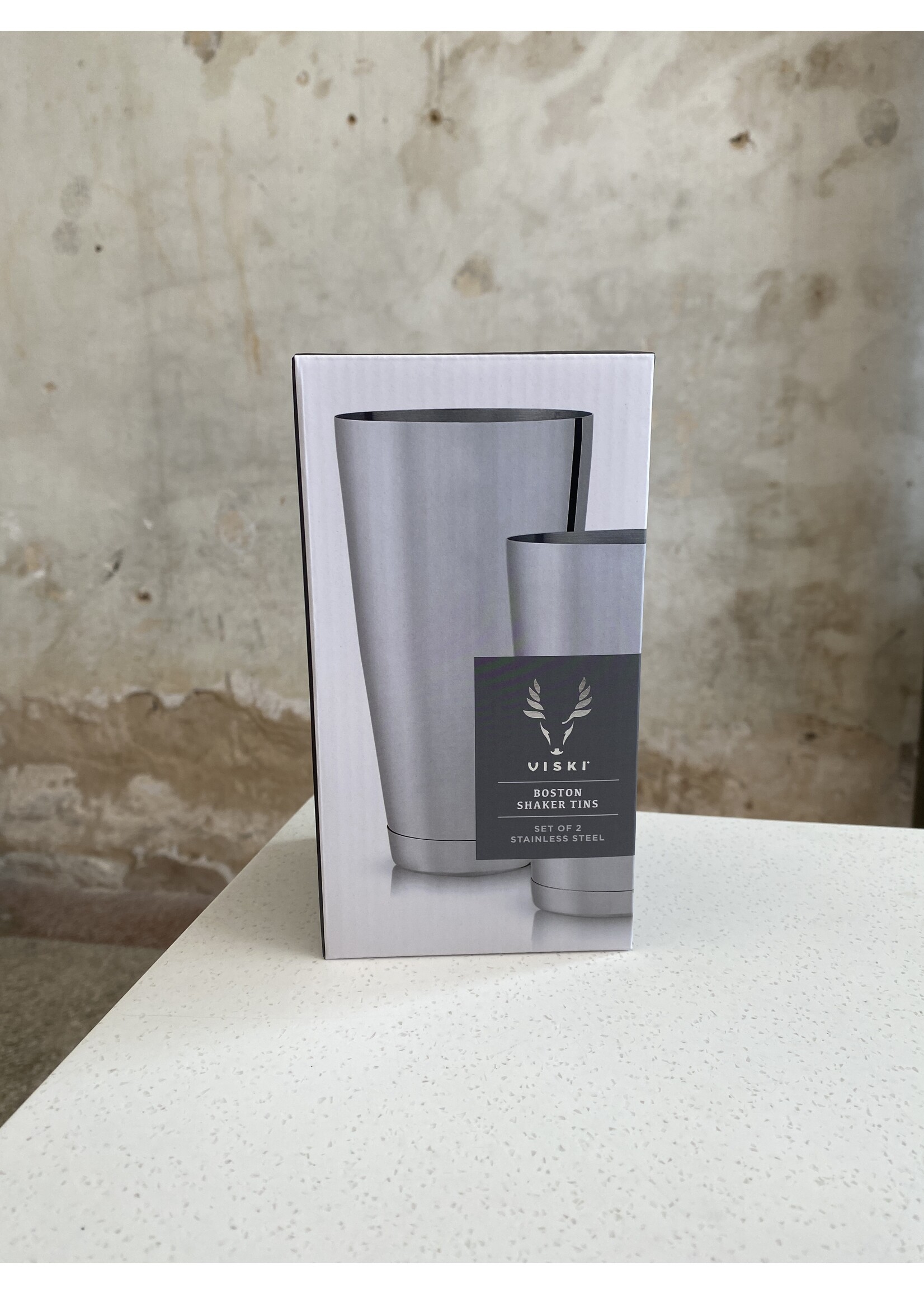 Viski Stainless Shaker Tin Set