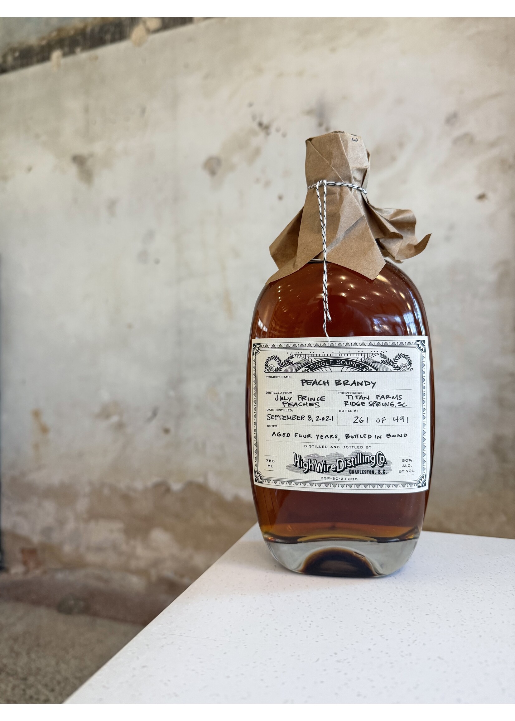 High Wire Bottled in Bond Peach Brandy