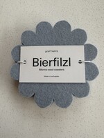 Bierfilzl Merino Wool Coaster Solid 4 Pack - Sky