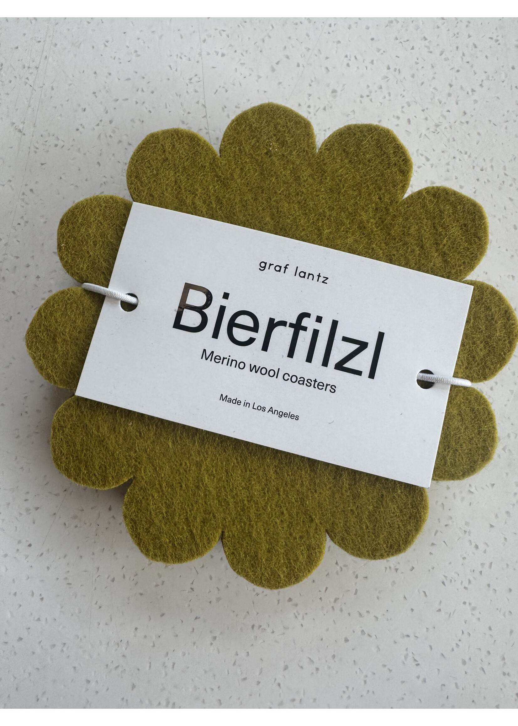 Bierfilzl Wool Coaster Solid 4 Pack - Dandelion