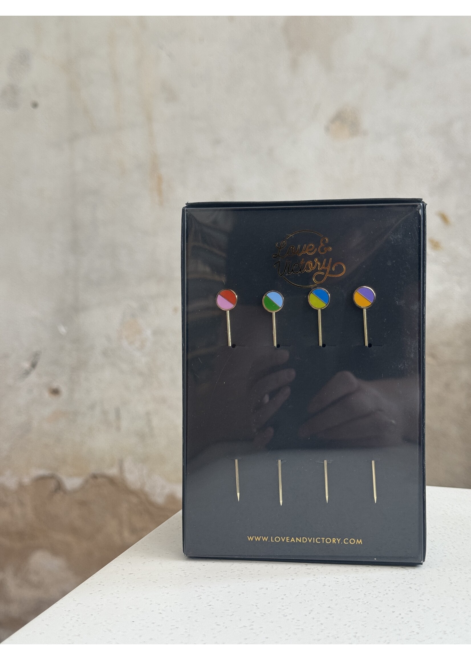 Love & Victory Bi-color Cocktail Picks