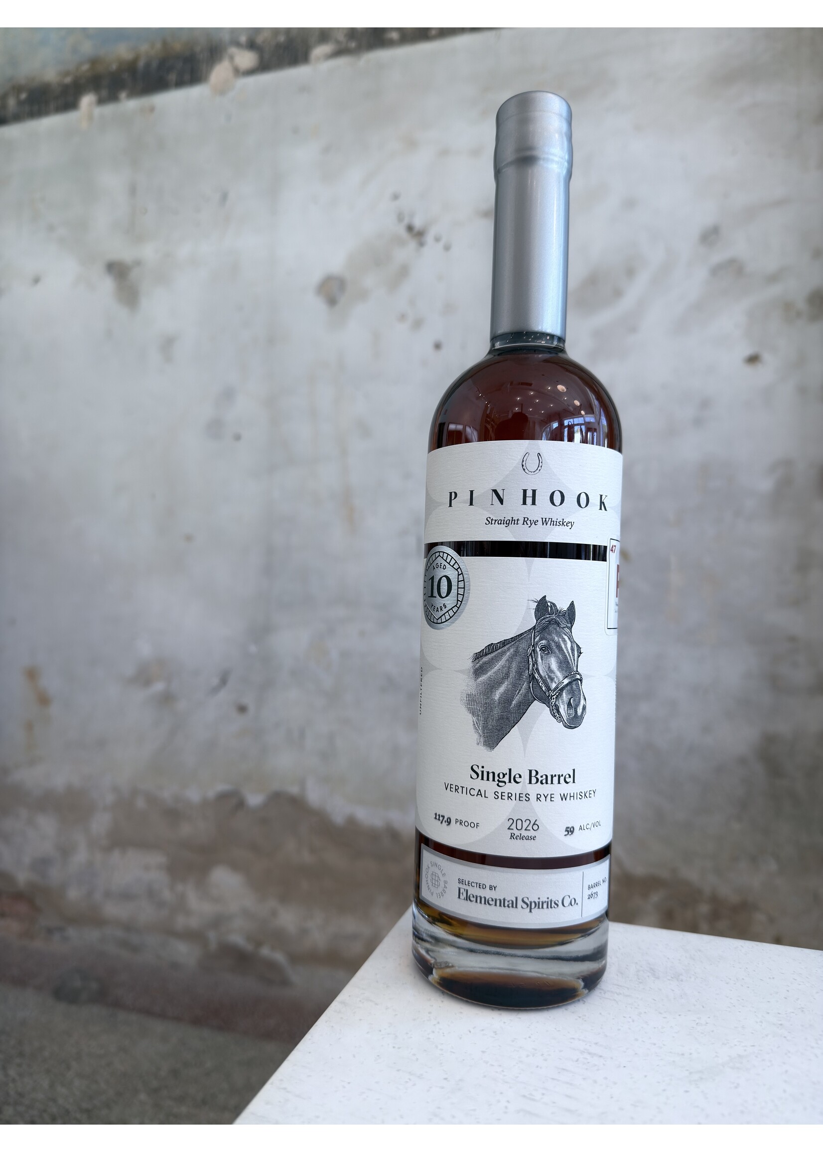 Pinhook True Single Barrel 10yr Straight Rye 117.9 proof **Elemental Spirits Co. Exclusive**