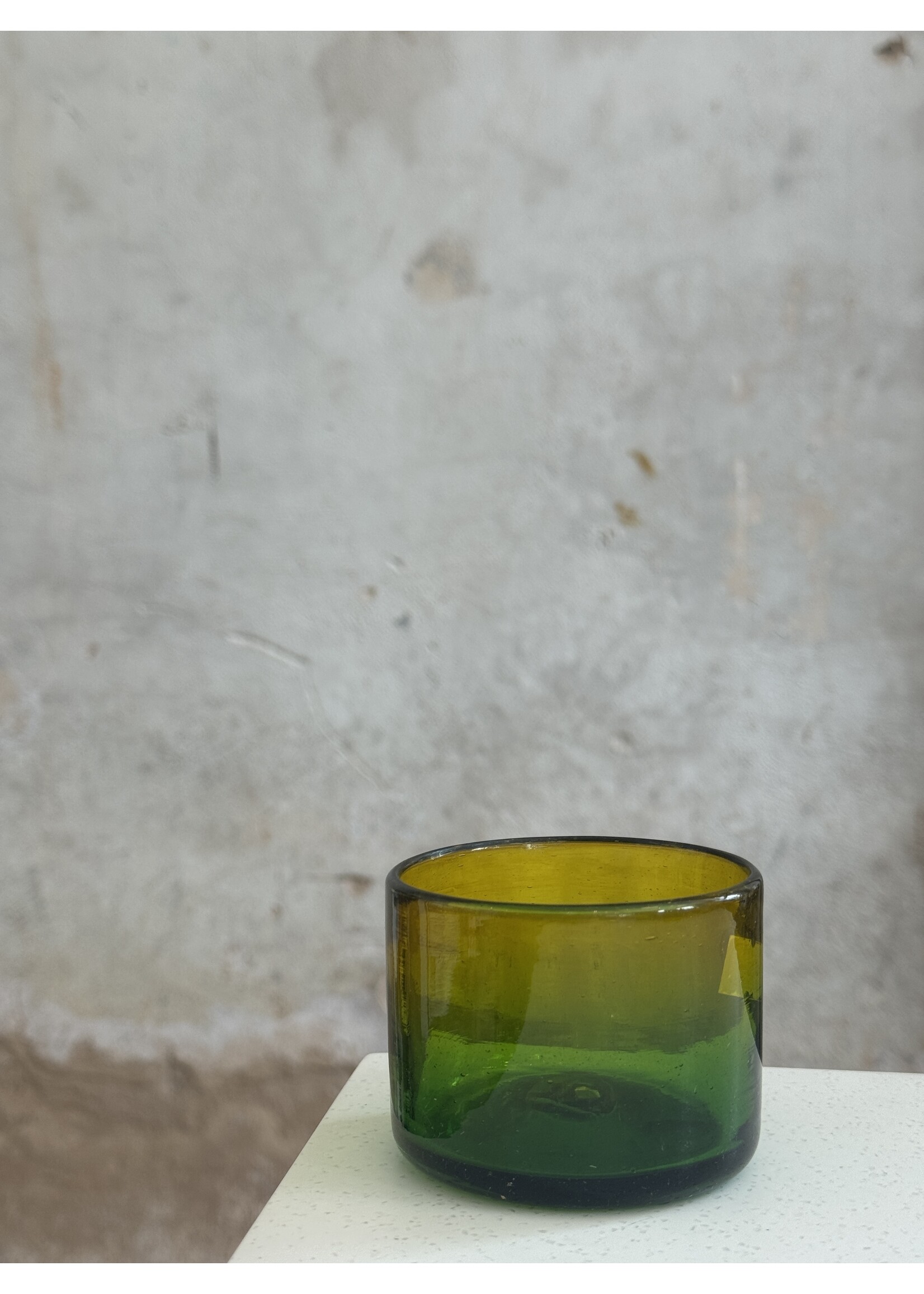 Hand Blown Rocks Glass 'Verdarillo'